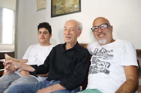 Raul Sampaio atual - com filho e neto