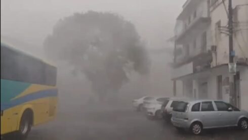 Ventos fortes e granizo atingem Guaçuí